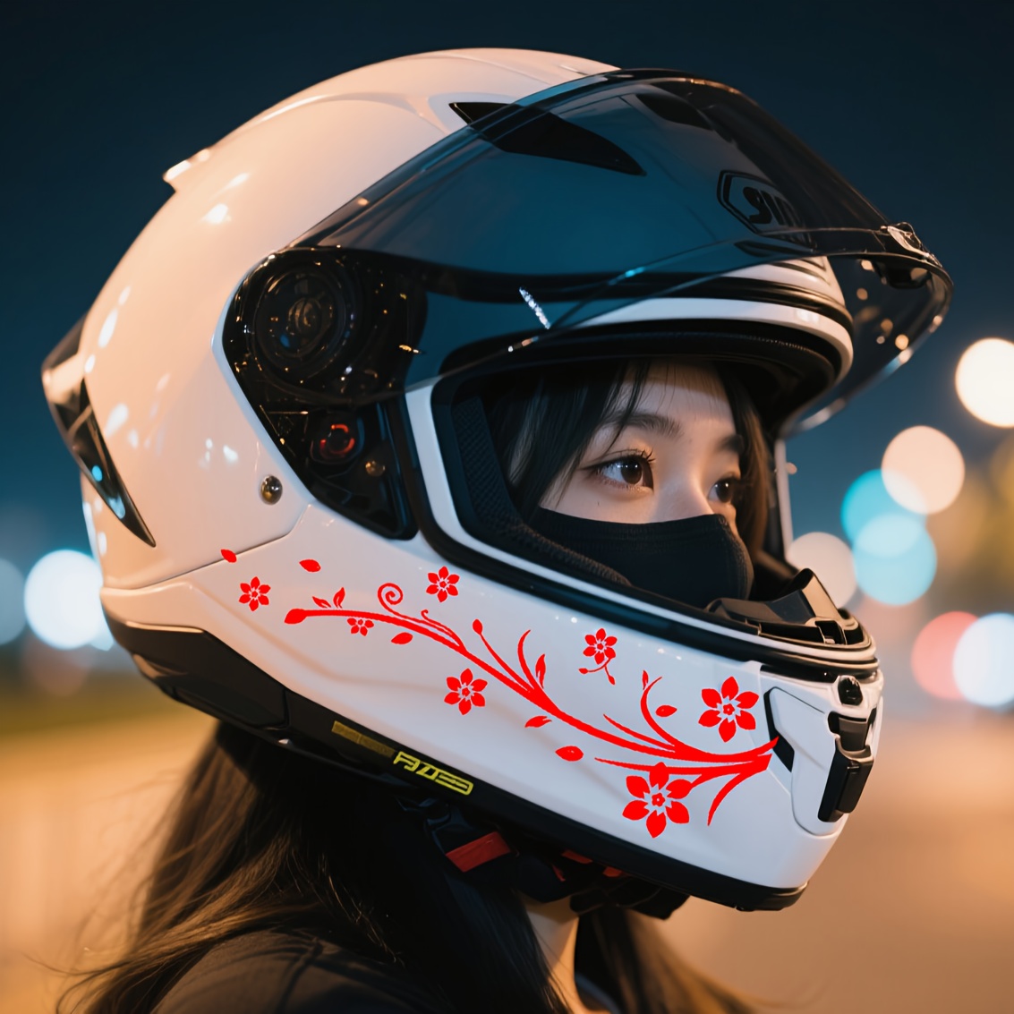 A Set of Stylish Red Flower St - Motorcycle Gear Deals recension och pris